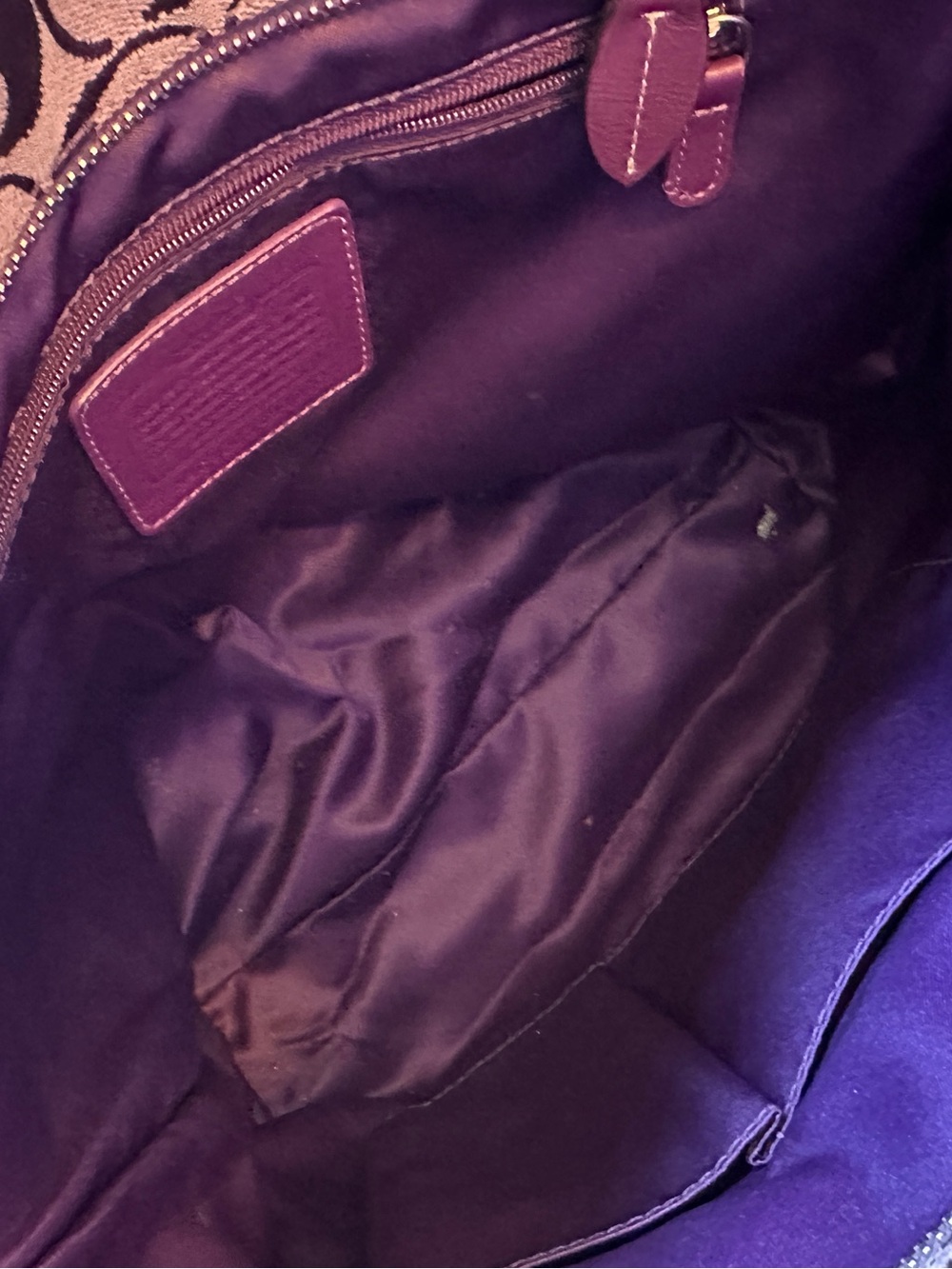 Coach Penelope Signature Monogram Tote Bag in Plum - Picture 8 of 9